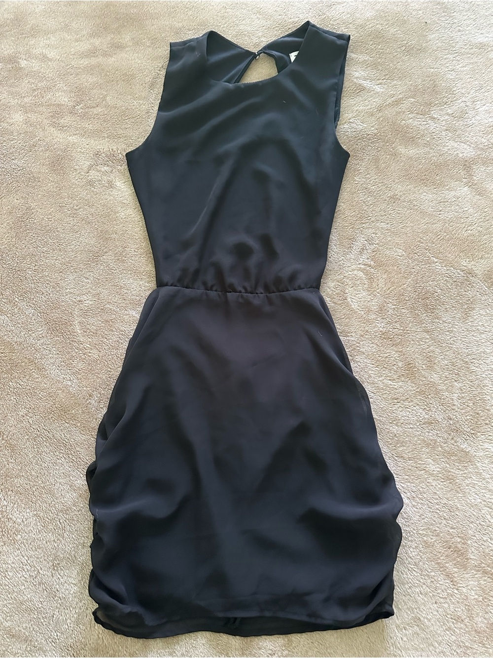 TOBI Black Ruched Open Back Mini Dress Size Small